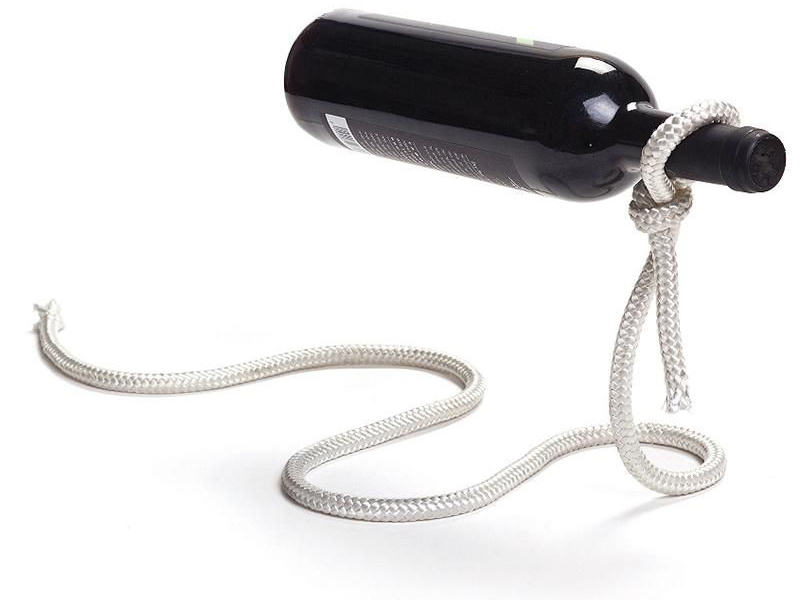 Magic rope wine bottle holder